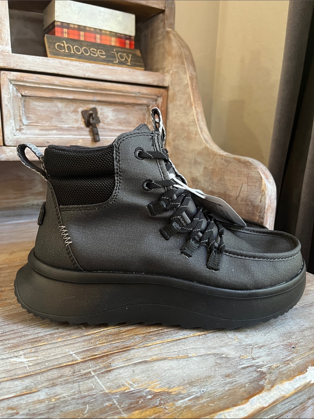🖤 NWT Hey Dude Wendy Peak Apres Coated Twill Black Boots Size 5 Outdoor Winter